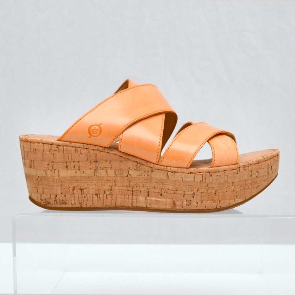 Born Platform Sandal Women's size 8.5 Orange Papaya - Picture 2 of 8